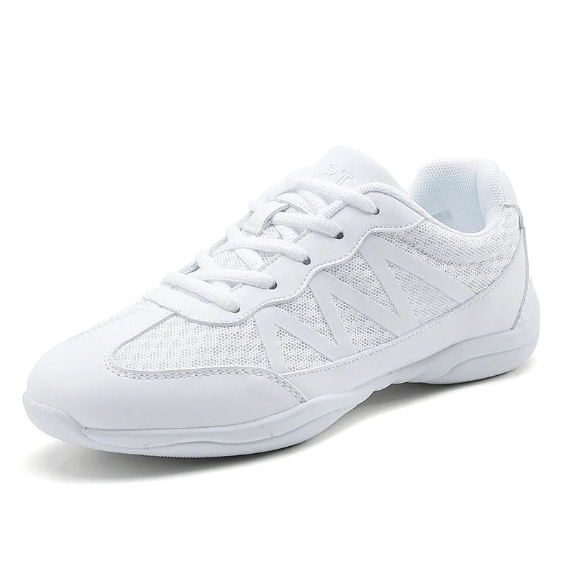 Children's Competitive Cheerleading and Dance Shoes - Women's White Jazz Aerobics Fitness Sneakers 2105