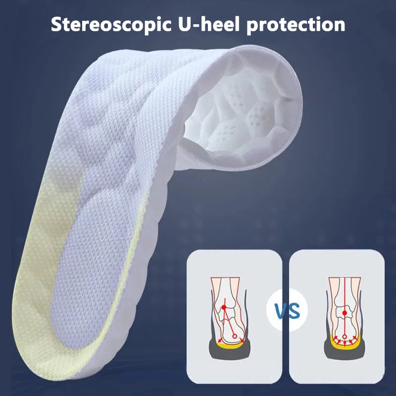Latex Sport Insoles Soft High Elasticity Shoe Pads Orthotic Breathable Deodorant Shock Absorption Cushion Arch Support Insole