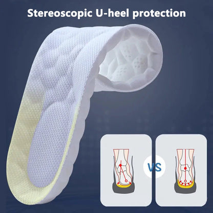 Latex Sport Insoles Soft High Elasticity Shoe Pads Orthotic Breathable Deodorant Shock Absorption Cushion Arch Support Insole