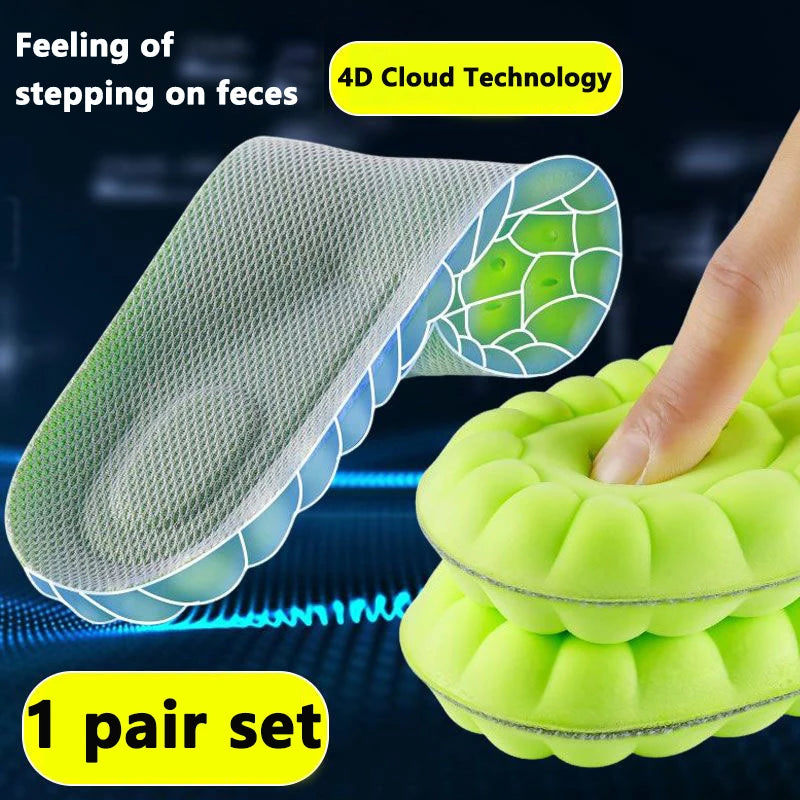 Latex Sport Insoles Soft High Elasticity Shoe Pads Orthotic Breathable Deodorant Shock Absorption Cushion Arch Support Insole