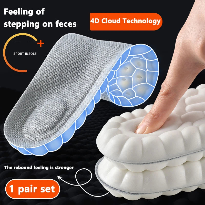Latex Sport Insoles Soft High Elasticity Shoe Pads Orthotic Breathable Deodorant Shock Absorption Cushion Arch Support Insole