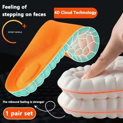 Latex Sport Insoles Soft High Elasticity Shoe Pads Orthotic Breathable Deodorant Shock Absorption Cushion Arch Support Insole