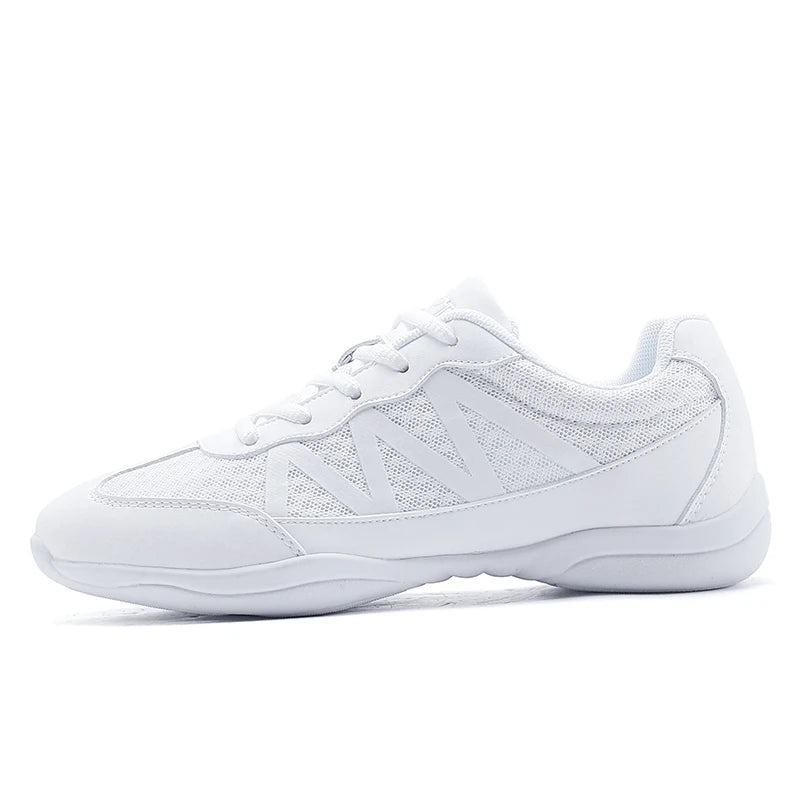 Children's Competitive Cheerleading and Dance Shoes - Women's White Jazz Aerobics Fitness Sneakers 2105