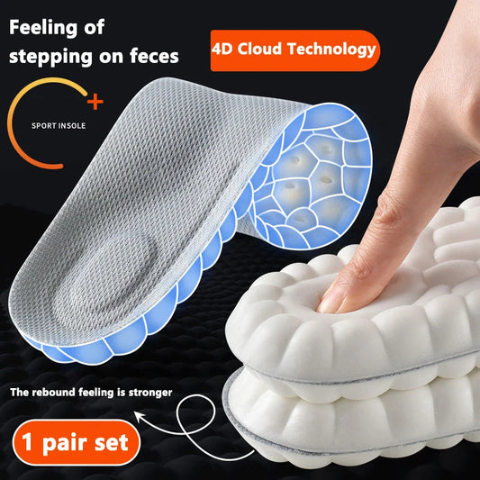 Latex Sport Insoles Soft High Elasticity Shoe Pads Orthotic Breathable Deodorant Shock Absorption Cushion Arch Support Insole
