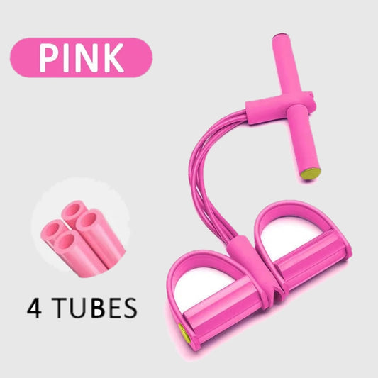 Multi-Functional Four-Tube Pedal Tensioner Yoga Elastic Band Home Fitness Equipment Abdominal Strengthening Tension Rope